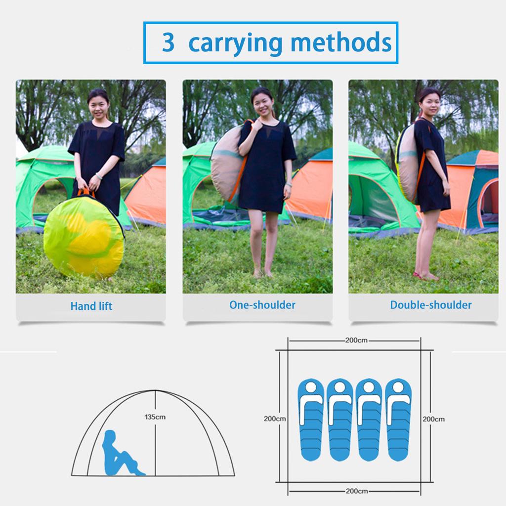 3-4 Ατόμων Αντιανεμικό Κάμπινγκ Υπαίθρια Αυτόματη Σκηνή Υπερελαφριά Αδιάβροχη Ανοιχτή Ανοιχτή Τουριστική Σκηνή Anti UV Καταφύγιο Ηλιοθεραπείας Πεζοπορία Ταξίδι στην παραλία