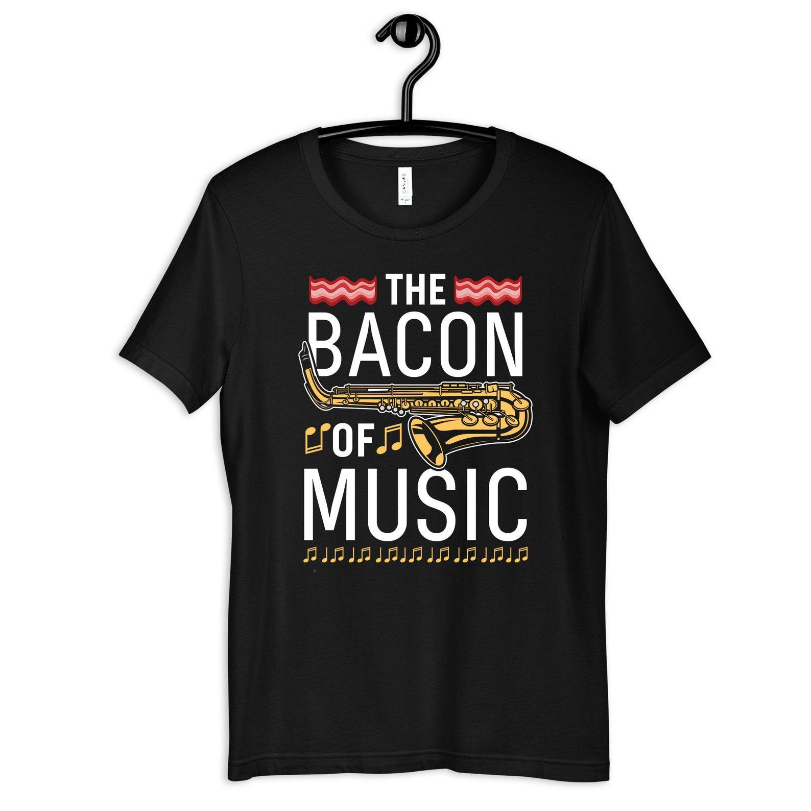 Saxophone Bacon of Music Shirt, Funny Sax Player T-Shirt, Band Kids Tee, T-shirt, T-shirt,T-shirt, Tank Top S