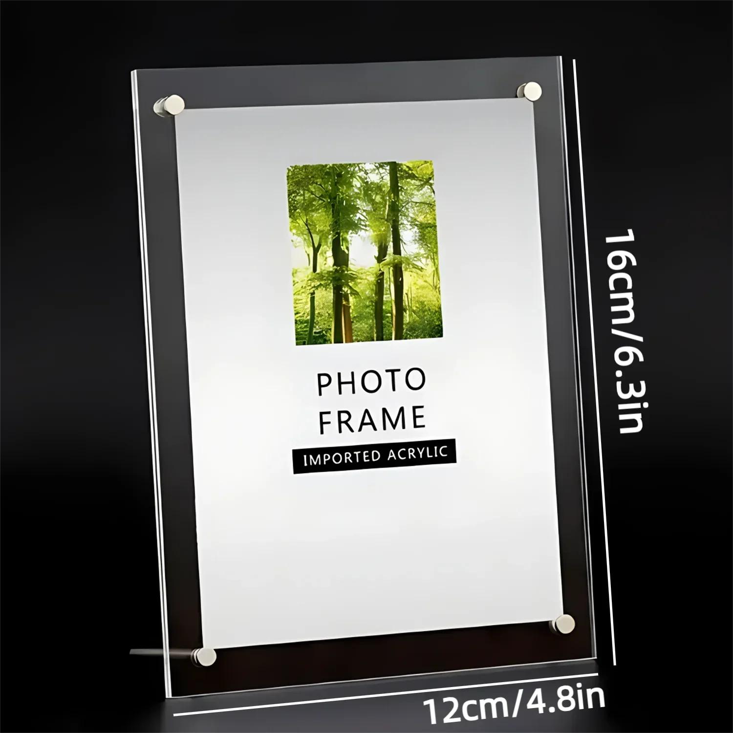 Transparent Photo Frame Acrylic Photocard Holder Picture Frame Kpop Album Poster Tag Display Stand Desktop Ornament