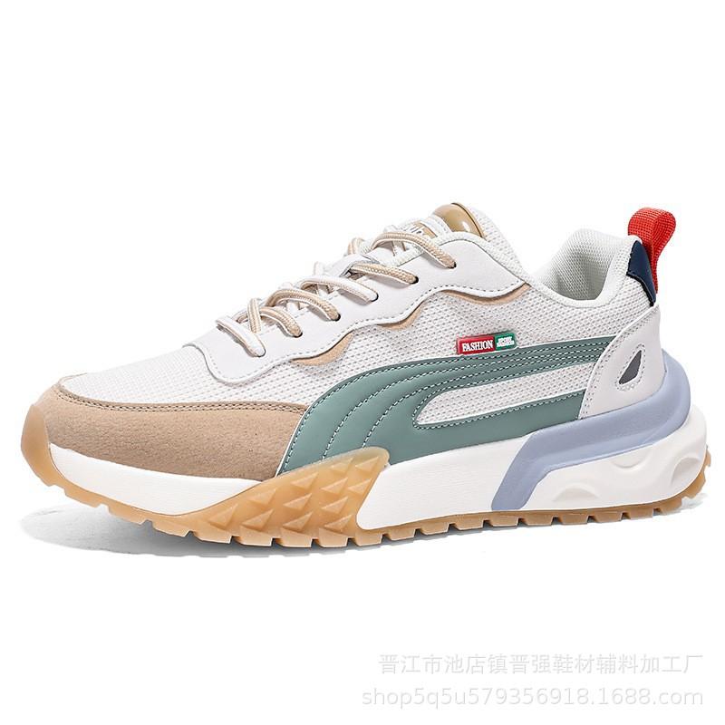 Men's Shoes Trend Versatile High Quality Leather Sports Casual Running Shoes Comfortable Heightening Dad Trendy Shoes