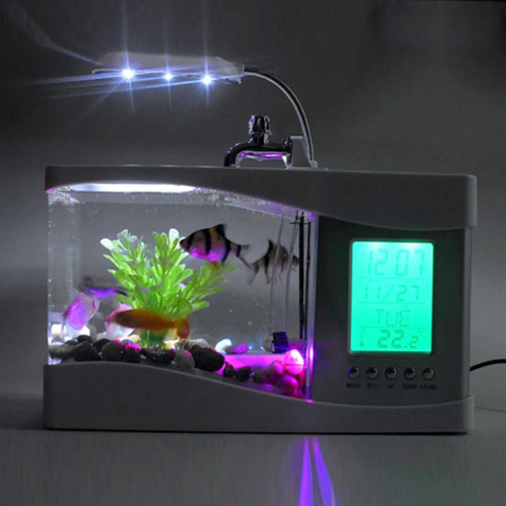 Multifunkční USB ekologická lampa pro stolní akvárium s kalendářem pro kancelářské potřeby