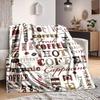 1Pc Coffee Variety Patterns Blanket Soft And Comfortable Casual Warm Camping Travel Christmas Halloween Xmas Gift M928117