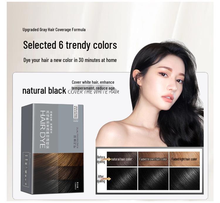 Kevis Aromatic Black Tea Hair Dye for Men and Women - Covers Gray with Natural Plant-Based Formula 120ml x 2