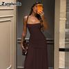 Modisches Neues Abendkleid Schlanke Passform Einfarbiges Design mit Rückenschleife Ärmellos Langes Bodycon-Kleid