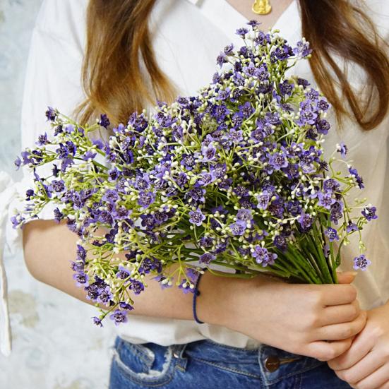 Simulation Flower Convenient Vivid No Watering Faux Silk Flower Maintenance Free Simulation Flower Artificial Gypsophila for Banquet