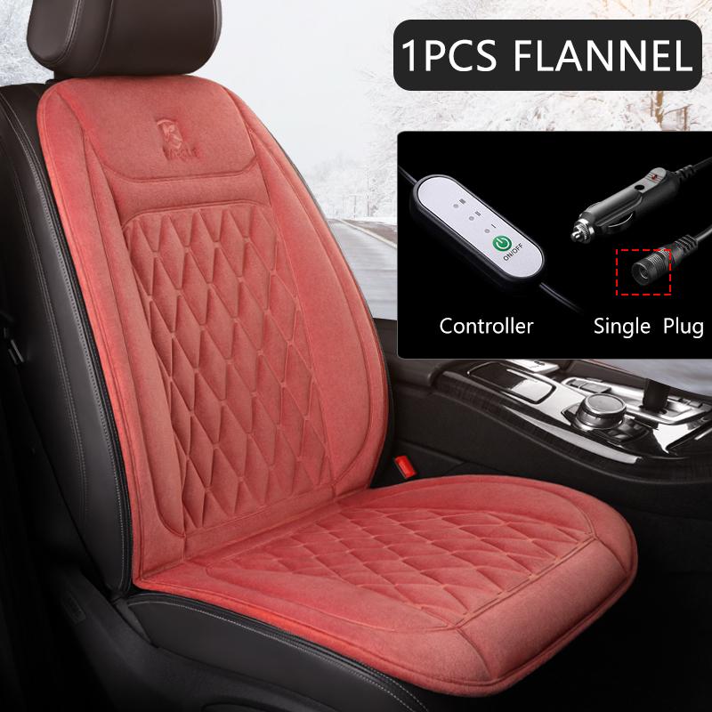 12V Heated Car Seat Cushion (Cloth/Flannel), Car Seat Warmer for Winter, Heating Pad Set Universal Accessory