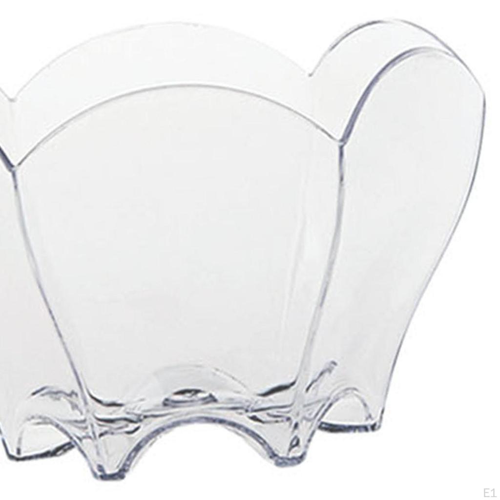 24 Pieces Disposable Mini Dessert Cups 90ml Clear Serving Plates Ice Cream Bowls Flower