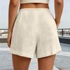 Women's Casual Drawstring Waist Shorts with Pockets Lightweight Cotton Linen Blend Relaxed Fit Summer Beachwear Bottoms
