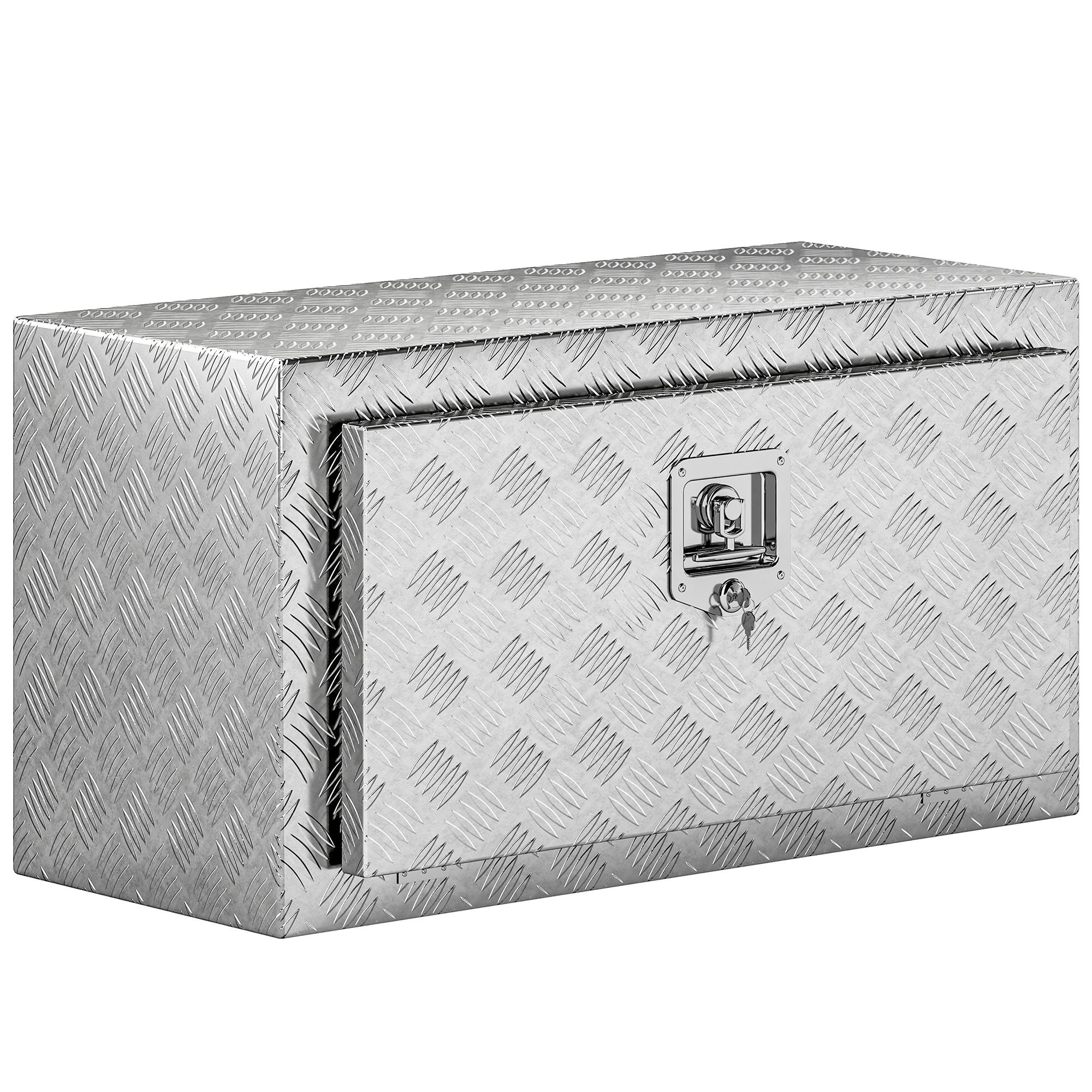 Cutie de scule din aluminiu 96L cu încuietoare, 2 chei și mâner lateral, 76,2x35,5x40,6 cm, Argintiu 76.2 x 35.5 x 40.6 cm