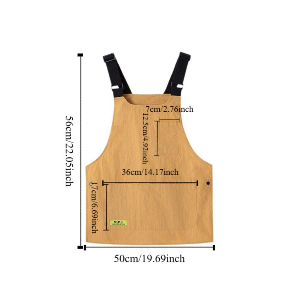 Japanese Style Vest Apron Multiple Pockets Adjustable Resistant Dirt Apron Widened Shoulder Straps Fashion Cooking Apron Female