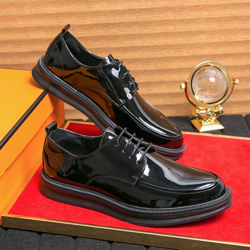 Genuine Leather Men's Oxfords Shoes Leisure Walk Dress Shoes All-match Lace Up Mens Casual Shoes Handmade Formal Dress Footwear