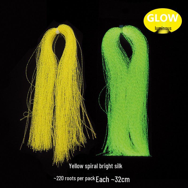Luminous UV Spiral Silk Fishing Jig Hook Tying Material