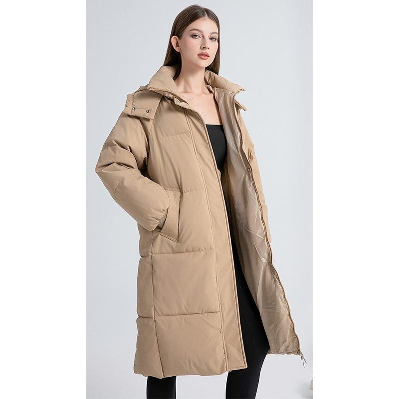 

Новое зимнее утолщенное хлопковое пальто, Новое длинное хлопковое пальто выше колена, Свободная куртка с наполнителем из пуха, Женская куртка XXXL