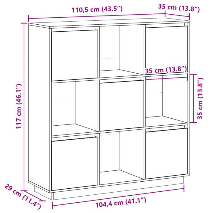 Buffet 110,5X35X117 Cm Bois De Pin Massif