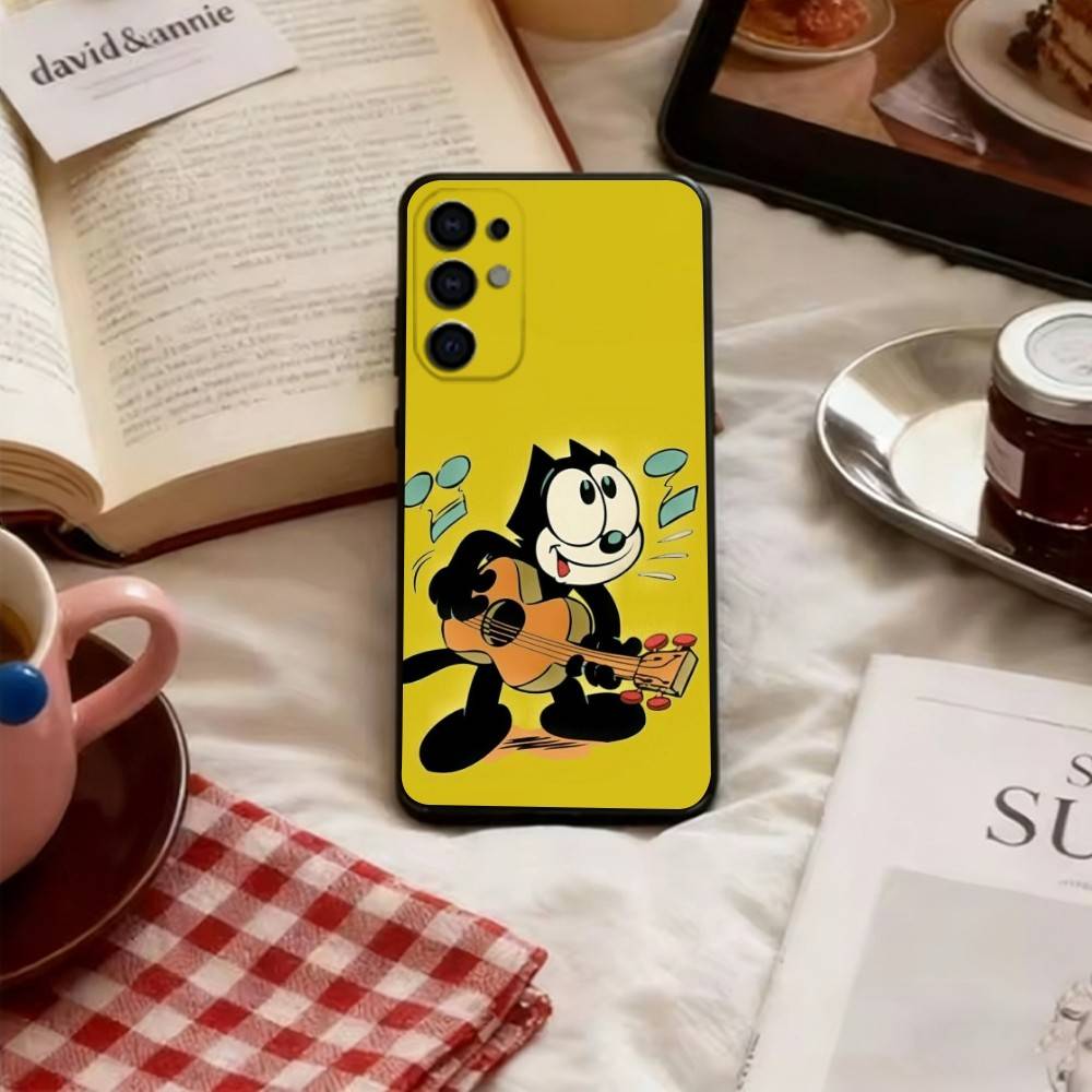 Vintage Felix the Cat Phone Case For Samsung S25,S24,S21,S22,S23,S30,Ultra,S20,Plus,Fe,Soft Black Cover