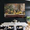 Apple Lemon Tree Still Life Canvas Painting Poster Vintage Fruit Print, Neutral Botanical Antique Kitchen Wall Art  Home Decor