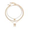 Pendant Clavicle Chain Women Bead Bowknot Clavicle Necklace Fashion Y2K Multilayer Necklace  Ladies