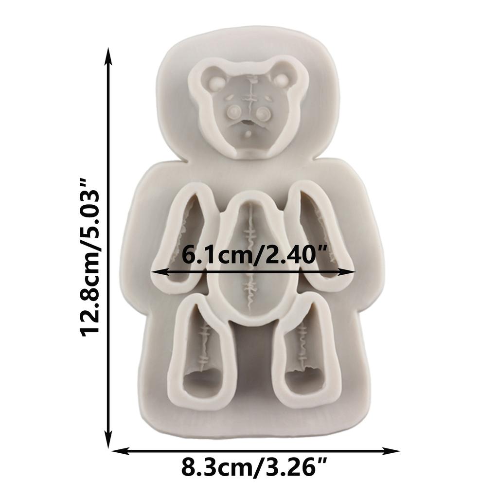 Bear Silicone Mould Baby Birthday Fondant Cake Decorating Tools DIY Cupcake Topper Candy Polymer Clay Moulds Chocolate Gumpaste Mould