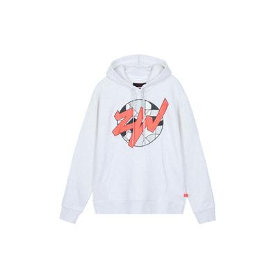 Sweat à capuche imprimé avec cordon de serrage manches longues hauts pour hommes gris FD2391-051