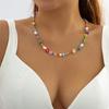 Stylish Bohemian Multicolor  Beads and Imitation Pearls Choker Necklace Portable Accessory for Casual Wear