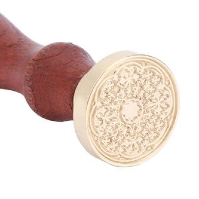 Wax Sealing Stamp Head Plant Pattern with Handle Creative Copper Seal Stamps Wedding Holiday Party Decorations