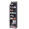 Versatile 8 Level Over Door Shoe Holder Footwear Hanger with Large Pocket Space Saving Shoe Organizer for Closet