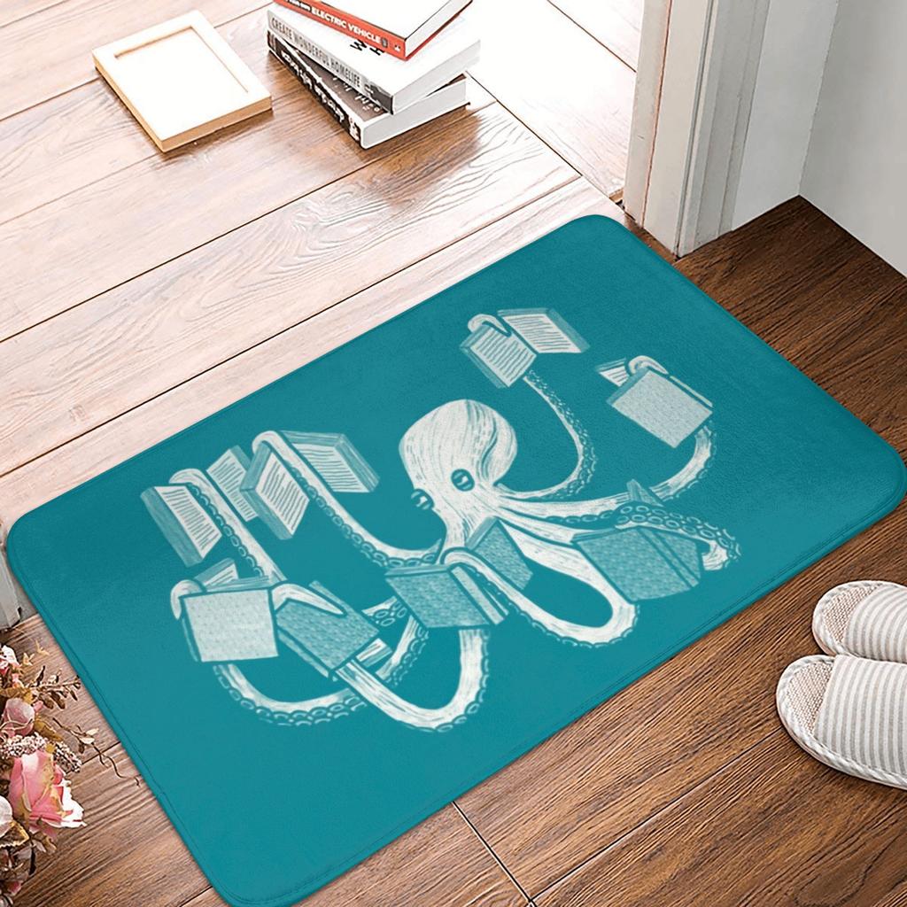 Cute Kraken Octopus Doormat Mat Anti-Slip Sea Creature Ocean Animal Bathroom Kitchen Living Room Rug Carpet 40*60cm