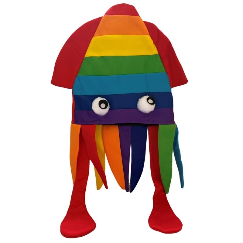Simulation Cuttlefish Hat Funny Design Soft Fabric Comfortable Headgear For Parties And Daily Wear For Adult Kids
