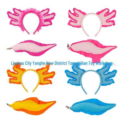 Axolotl Salamander Headband Set - Cute Animal Party Supplies for Holidays and Halloween