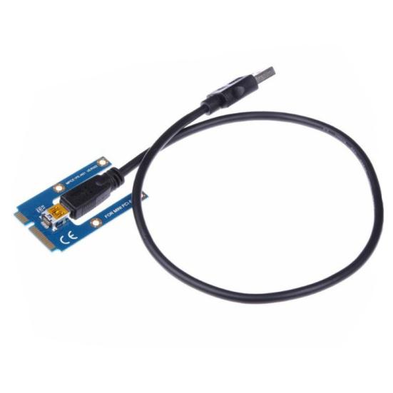 Mini PCI-E para PCI-E x16 Riser Placa Gráfica Externa + Cabo USB 60 para Laptop