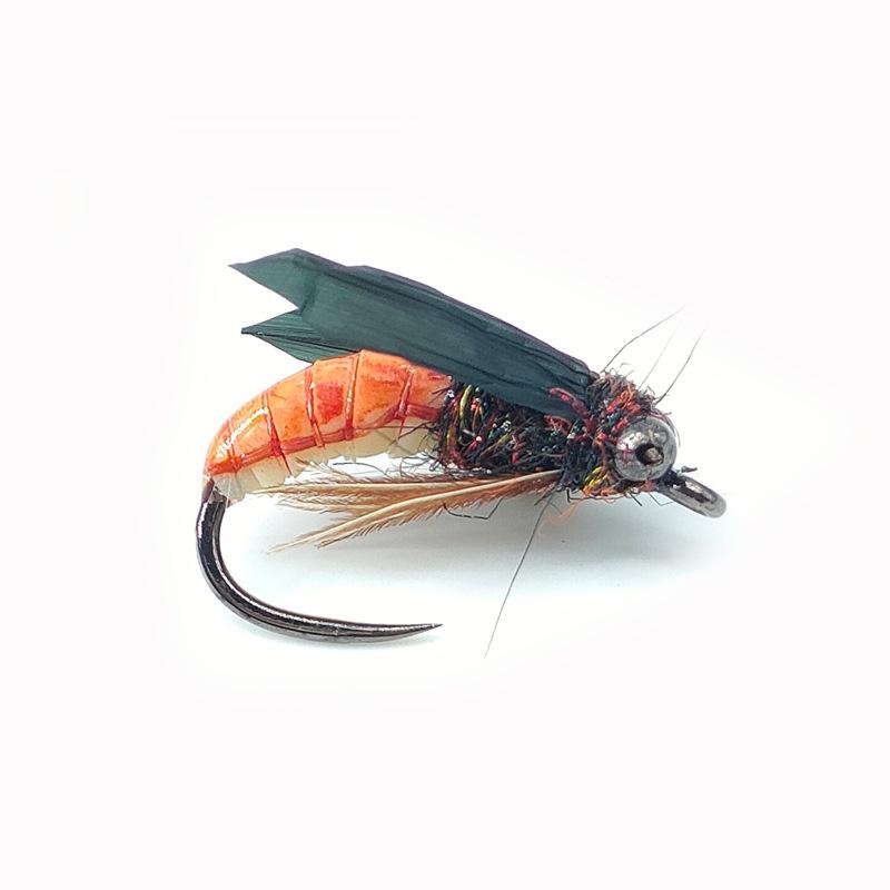 Egret Fly WY680 Caddisfly Pupa Fishing Hooks - Imitation Nymph Fly Bait Lures