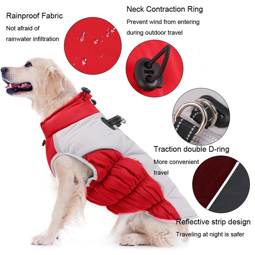 Winter Pet Clothes With Reflective Design, Thick Dog Clothing For Warmth, Dog Cotton Coat