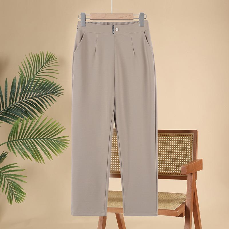 

New Arrival Women High Waist Straight Leg Pants Spring Autumn Thin Casual Trousers For Middle Aged XL хаки