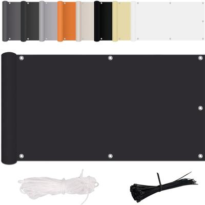 Balcony Privacy Screen, No Drilling, Wind And UV, With Mounting Accessories, Polyester, For Balcony Railing, Patio And Garden
