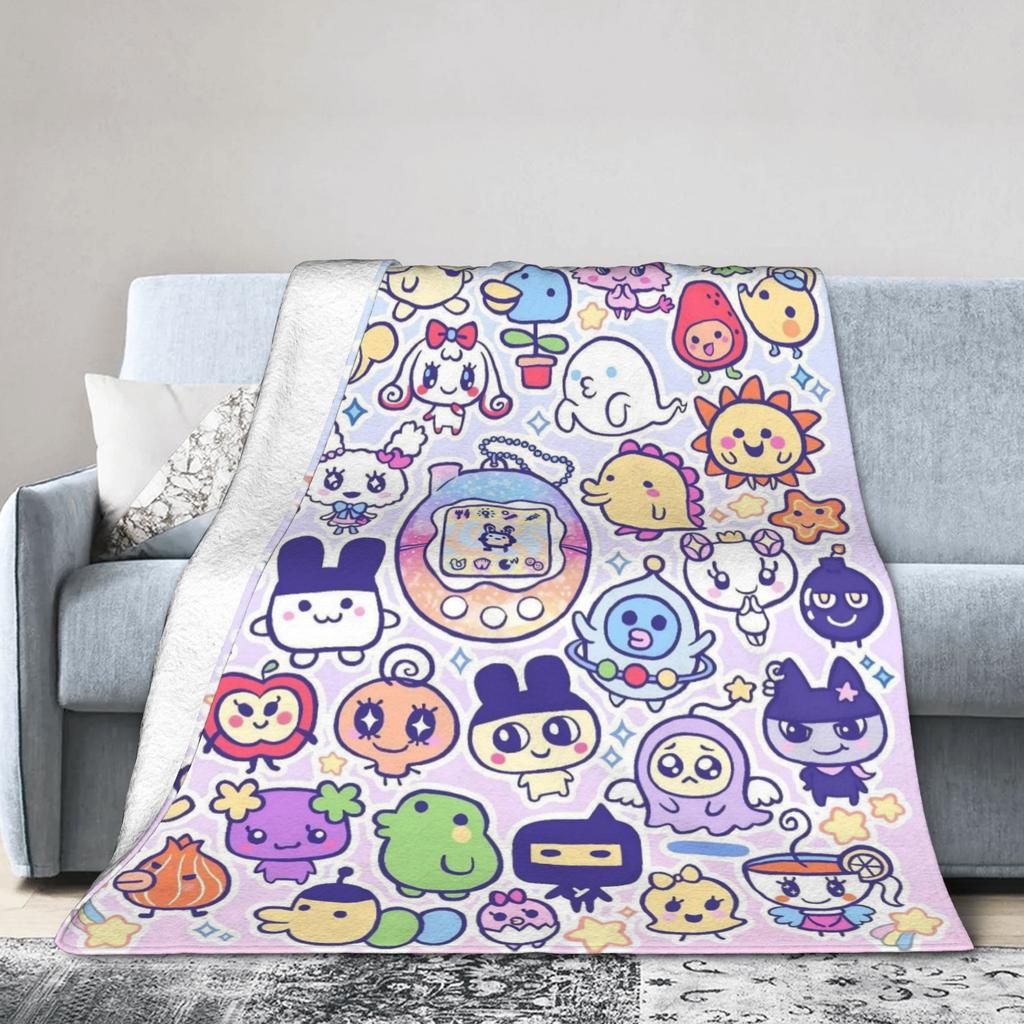 Cartoon Tamagotchis Fleece Blankets Custom Throw Blankets for Home 150*125cm Quilt