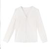 2026 Spring & Autumn White Lace Patchwork Women's Fashion Shirt - Versatile Design