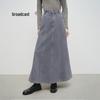 Women's Elegant Back Slit Mid-length Denim Skirt