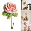Decorative Rose Themed Heart Hook Craft Of Resin And Iron For Practical Home Use