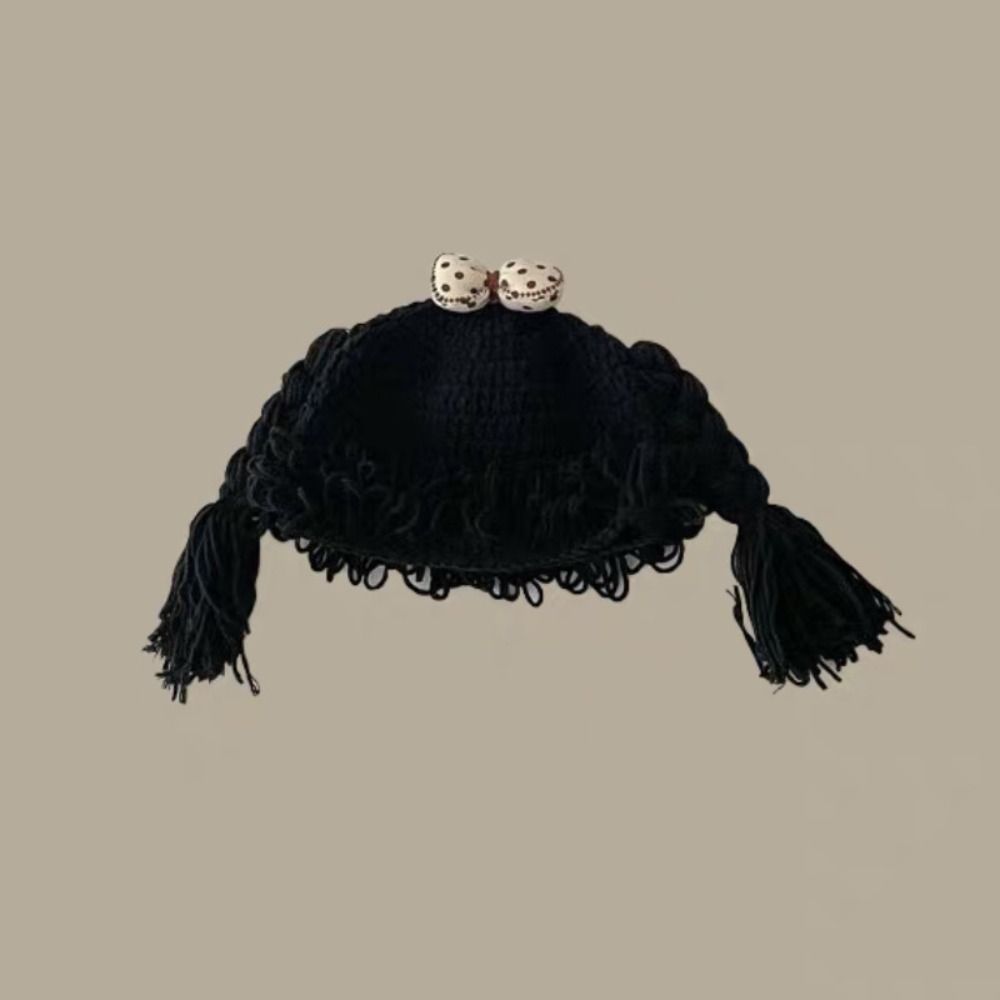 Breathable Baby Braid Wig Hat Windproof Newborn Headgear Fashion Kids Knitted Hat Winter
