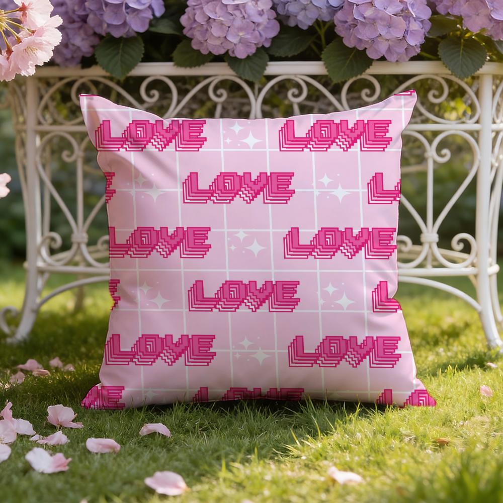 Cute Valentine's Day Cushion Cover Home & Car Dual-Scene Pillow Cover: Reversible for Premium Comfort