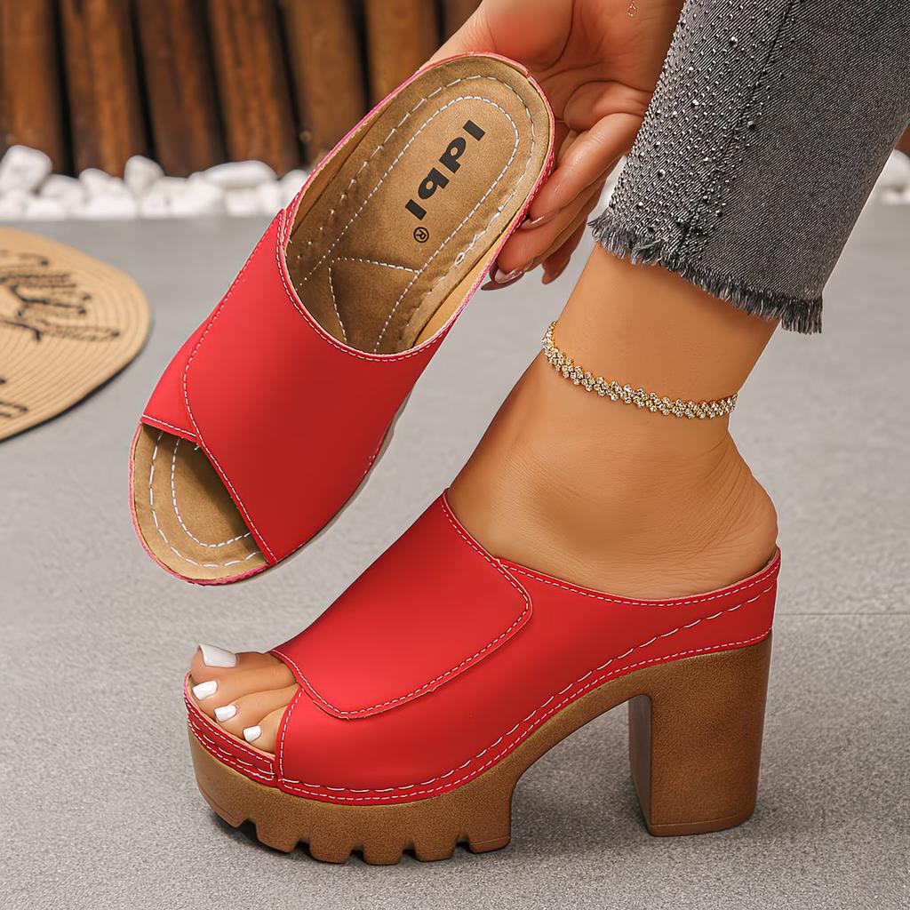 Trendy Chunky-Heeled Open-Toe Sandals - Ideal for Weekend Adventures, Romantic Dates, and Casual Daily Outfits., Women Shoes