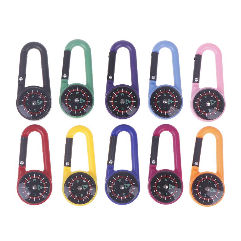 Boucle de Sac à Dos d'Alpinisme de Randonnée à Libération Rapide Avec Boussole Mini Boussole Extérieure Mousqueton Camping Porte-clés ABS Multicolore