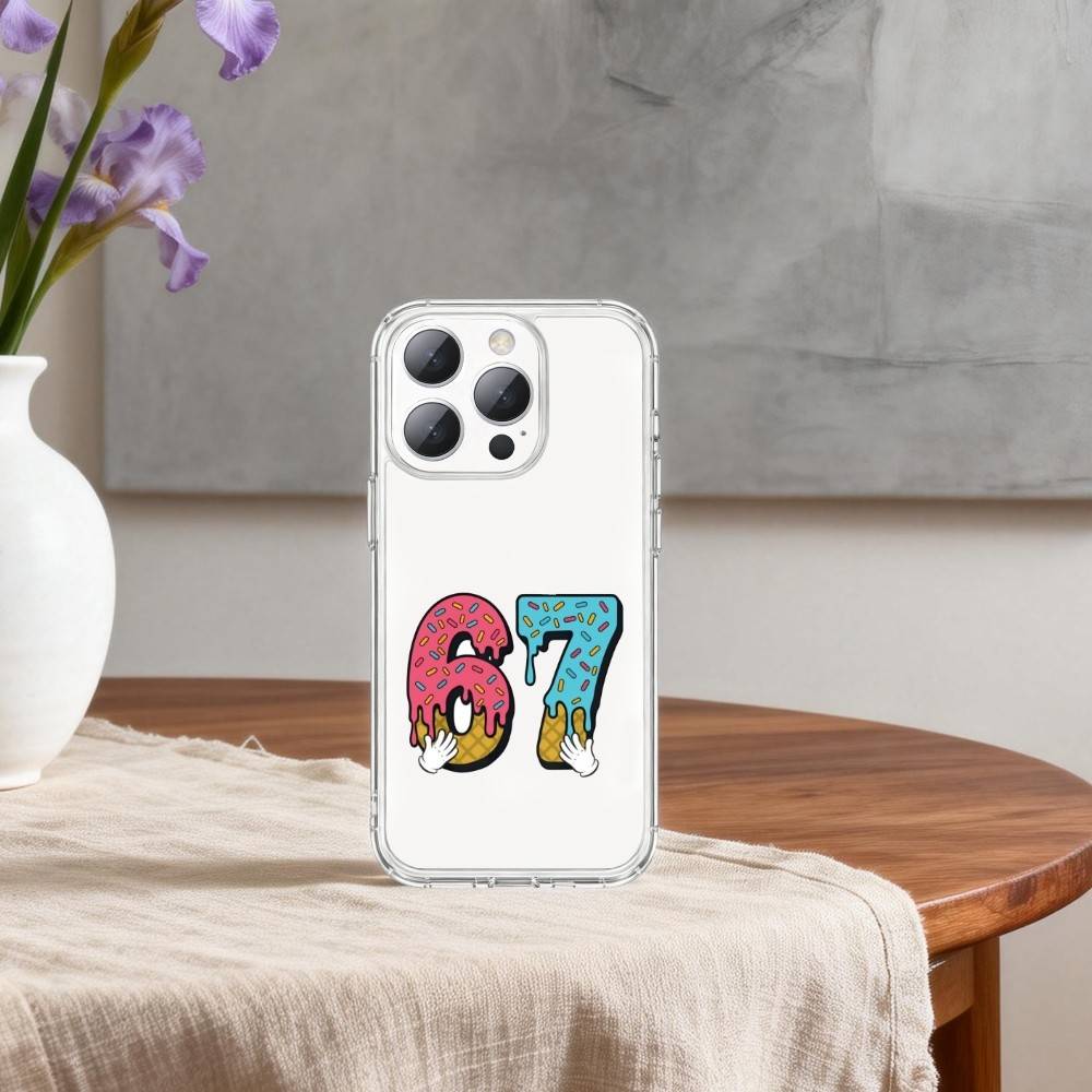 67 S-SIX-X S-SEVEN-N art Phone Case For iPhone 17 16 15 14 13 12 11 Mini Pro Max Plus Transparent Cover