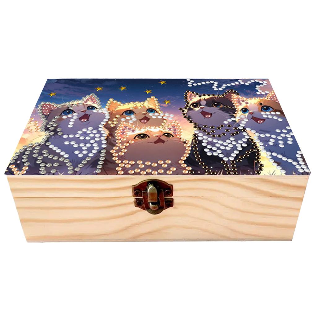 DIY Wooden 5D Diamond Art Diamond Art Storage Box DIY 5D Craft Jewelry Box for Adults Rings Beads and Jewelry Accessories