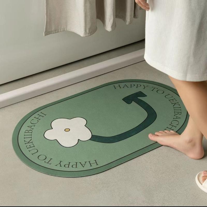 Bathroom Absorbent Floor Mat Non-slip Toilet Door Floor Mat Bathroom Toilet Small Floor Mat Toilet Shower Room Door Mat