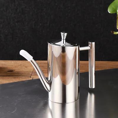 304 Stainless Steel Oil Can Olive Oil Soy Sauce Oil Pot Leakproof Seasoning Container Kitchen Storage Cooking Tool 500&700ML