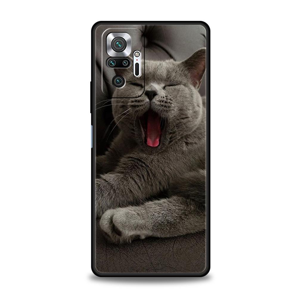 Britische Kurzhaarkatze Telefonhülle für Xiaomi Redmi Note 12 5G 10C 10 11 9 8 Pro Plus 9S 7 8T 9T 9A 8A 9C K50 K40 Gaming-Abdeckung