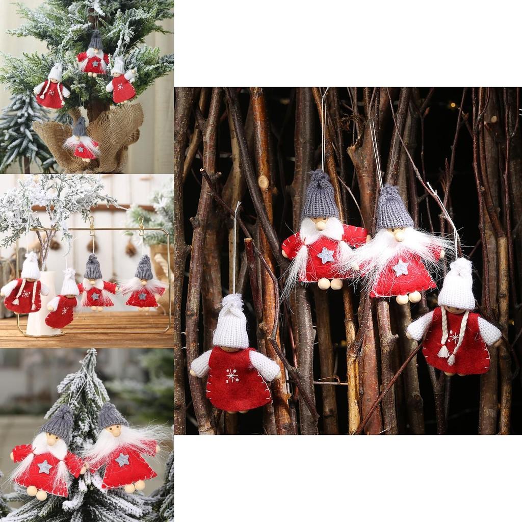 Bead Cute Wooden Foot Doll Hanging Ornaments For Children Joyful Decor Christmas