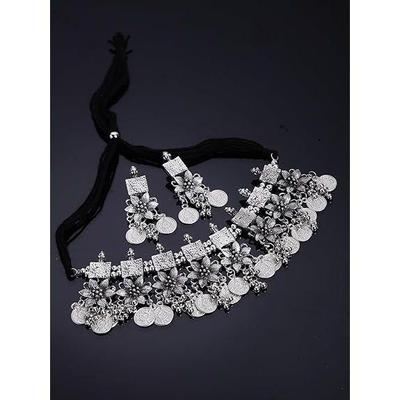 Latest Stylish Fancy Oxidized Traditional Oxidised Choker Necklace Jewellery Set for Women