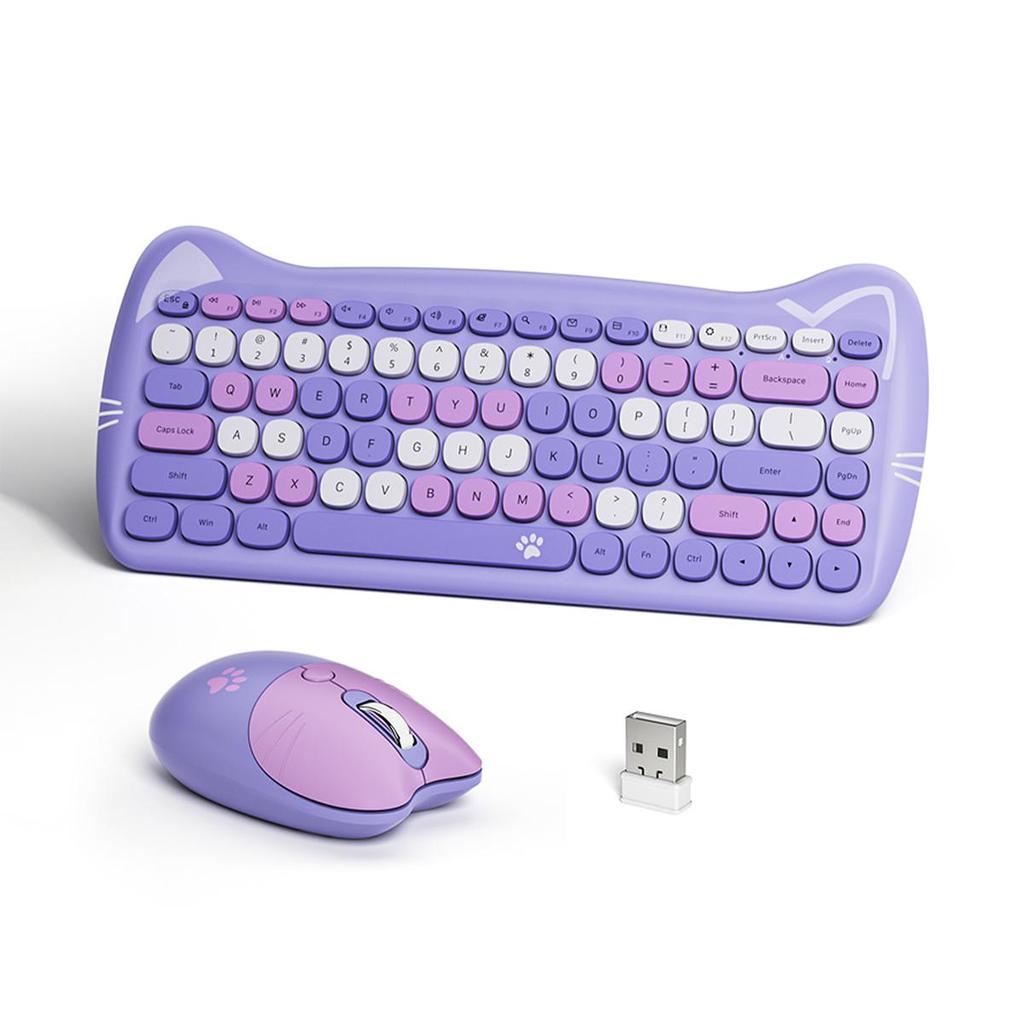 2,4-g-Kabellose Tastatur-Maus-Kombination: Charmanter Pink-Punk-Stil, perfekt für Laptops, PCs im Home Office